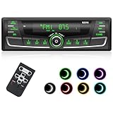 RDS Autoradio Bluetooth,Wistrue FM/AM/7 Farben Autoradio mit Bluetooth Freisprecheinrichtung, 1Din Autoradio mit USB/AUX/SD/MP3 Player Kompatibel mit...