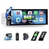 Dab+ Autoradio 1 Din Android 13 mit Carplay, Android Auto, MP5-Player, 6,86 Zoll HD-Touchscreen aus gehärtetem Glas mit Bluetooth, FM/RDS, EQ SWC,...