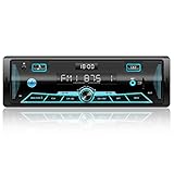 RDS Autoradio Bluetooth für 9-24V,FM/AM Autoradio mit Bluetooth Freisprecheinrichtung,7 Farben Radio mit Fernbedienung MP3 Player Radio2...