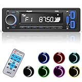 Autoradio Bluetooth 5.0,Avylet Autoradio mit Bluetooth Freisprecheinrichtung,7 Farben FM Autoradio 1 Din mit 2 USB/AUX/Speicherkarte/MP3-Player