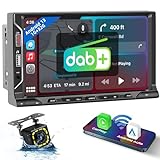 Hikity DAB+ Autoradio Doppel Din mit Navi Wireless Apple Carplay Android Auto 7 Zoll Touchscreen Auto Radio mit GPS WiFi Mirror Link...