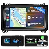 Android Car Radio Wireless CarPlay Android Car for Mercedes-Benz A Class/B Class / W245 Viano Vito W639 Sprinter 8-Core 2G + 32G Car Radio with Screen...