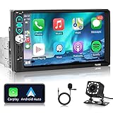 Apple Carplay Autoradio 1 Din mit Android Auto Bluetooth Freisprecheinrichtung 7 Zoll Touchscreen mit IOS Mirror Link FM/USB/AUX Mikrofon...