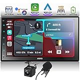 ATOTO 7-Zoll Autoradio mit Bildschirm, Doppel Din Radio mit Bluetooth, Wireless CarPlay & Android Auto, HD LRV mit Rückfahrkamera, Mikrofon,...